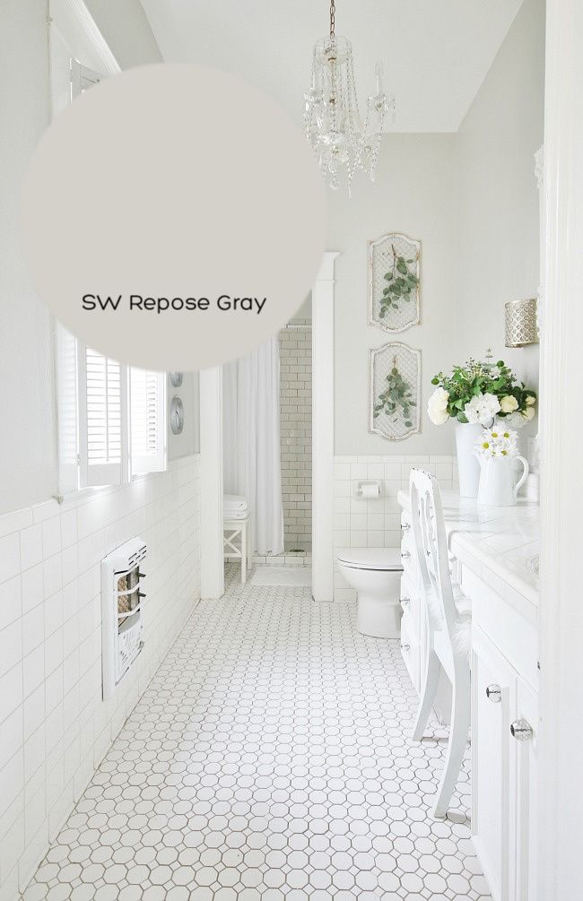 Bathroom Remodel using light paint color to make a small bathroom feel big