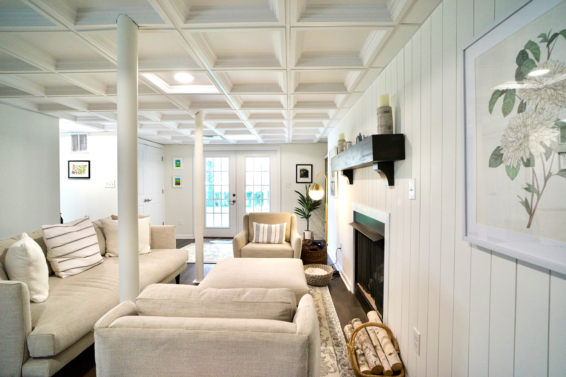 Living room basement finish